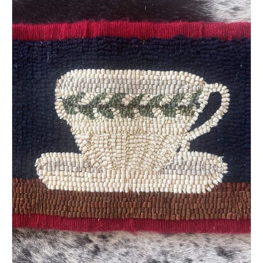 Vintage Rug Hooked Wool 8” x 37